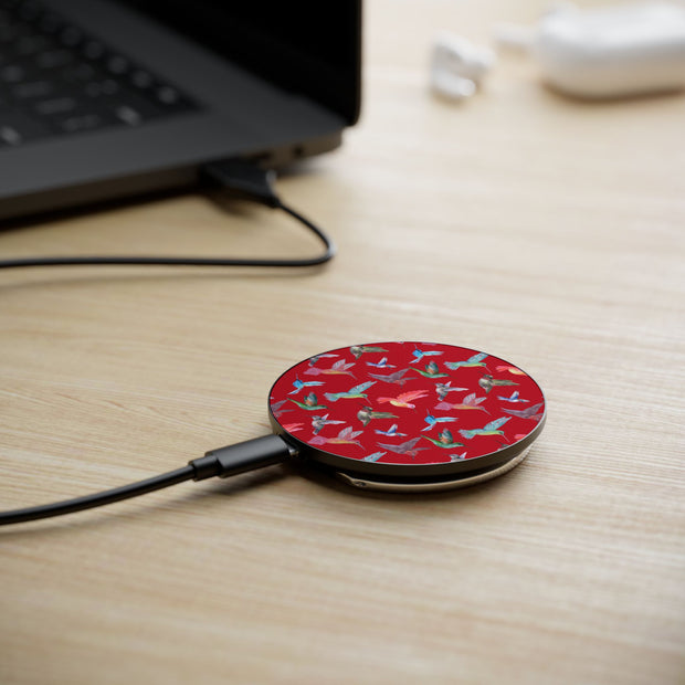 Red Hummingbird Gift Wireless Phone Charger