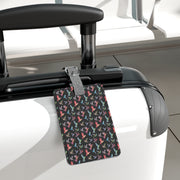 Black Hummingbird Luggage Tag - Saffiano Polyester Rectangle