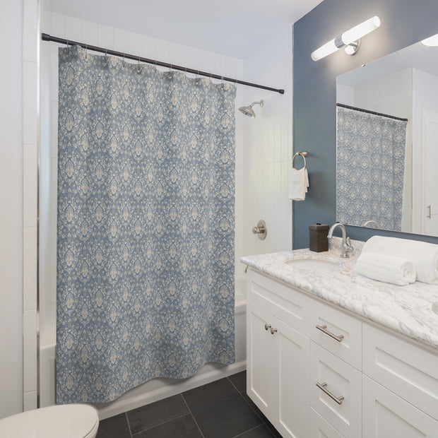 Shower Curtain - Blue Damask
