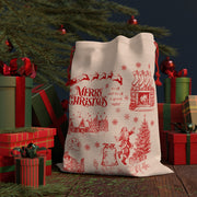 Vintage Santa Sack - Twas the Night Before Christmas - Red