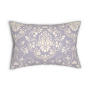 Purple Lavender Damask 14x20 Lumbar Pillow