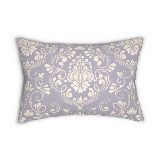 Purple Lavender Damask 14x20 Lumbar Pillow