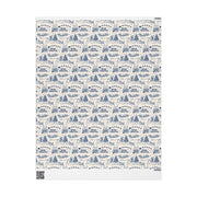 Vintage Santa Christmas Gift Wrap, Toile Twas the Night Before - Gift Wrap - Blue