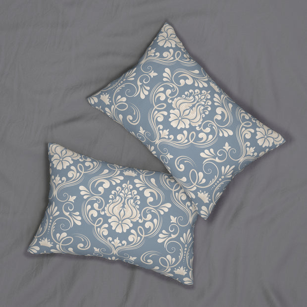 Blue Damask 14x20 Lumbar Pillow