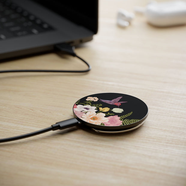 Black Hummingbird Gift Wireless Phone Charger