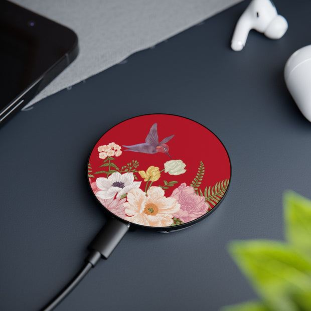 Red Hummingbird Gift Wireless Phone Charger