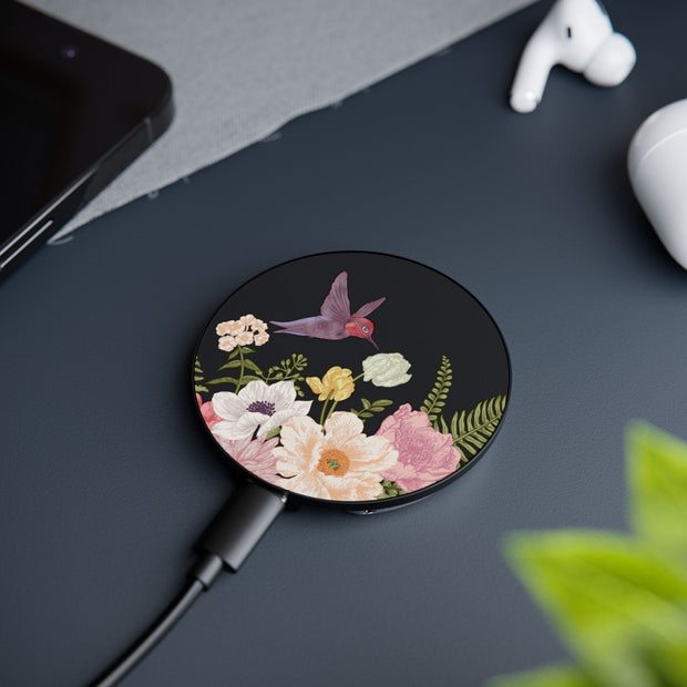 Black Hummingbird Gift Wireless Phone Charger