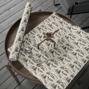 Vintage Santa Christmas Gift Wrap, Toile Twas the Night Before - Gift Wrap - Black