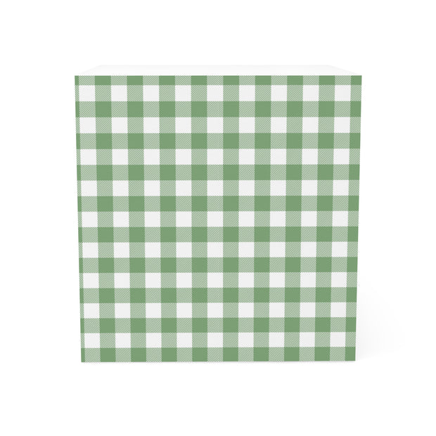 Green Check Sticky Note Cube
