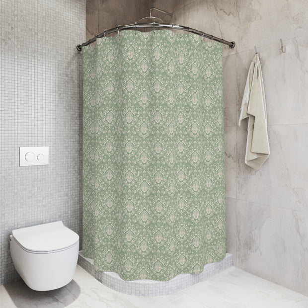 Shower Curtain - Sage Green Damask