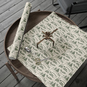 Vintage Santa Christmas Gift Wrap, Toile Twas the Night Before - Gift Wrap - Green
