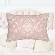 Pink Damask 14x20 Lumbar Pillow