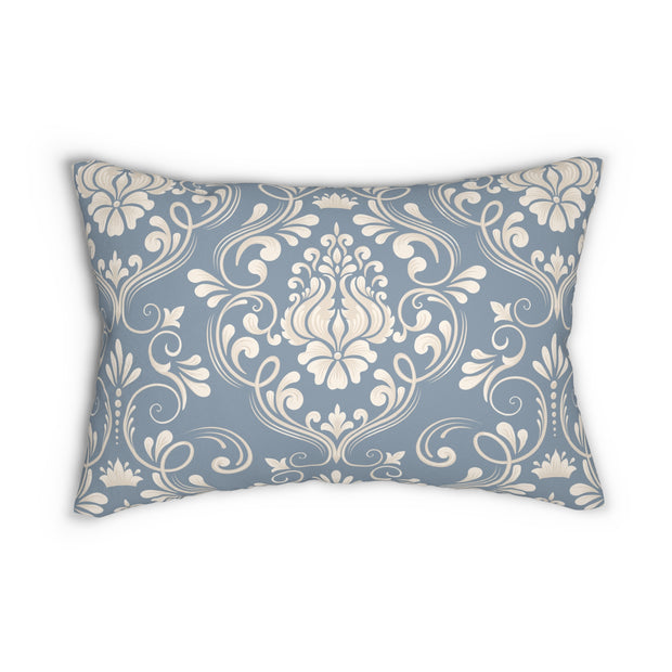 Blue Damask 14x20 Lumbar Pillow