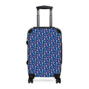 Blue Hummingbird Print Travel Suitcase