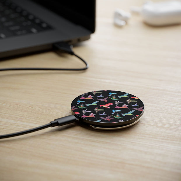 Black Hummingbird Gift Wireless Phone Charger