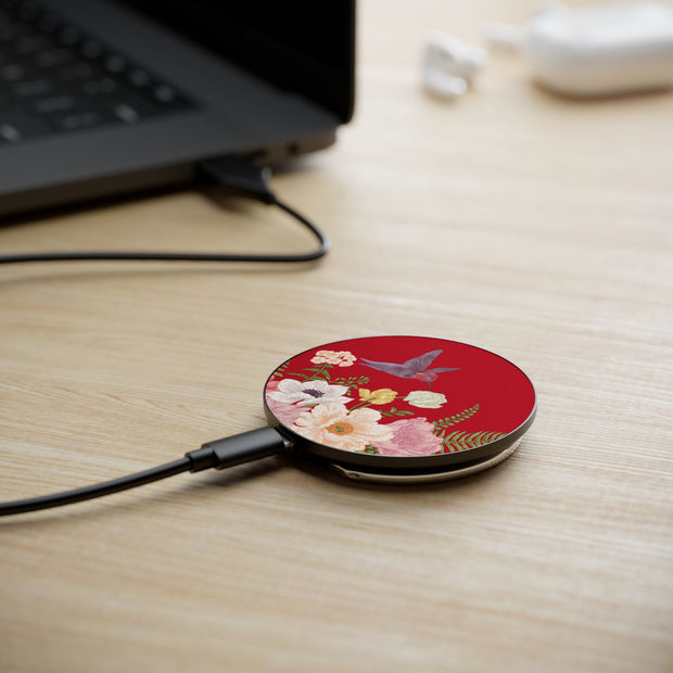 Red Hummingbird Gift Wireless Phone Charger