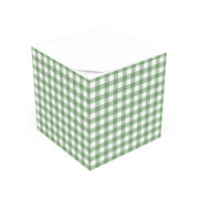 Green Check Sticky Note Cube