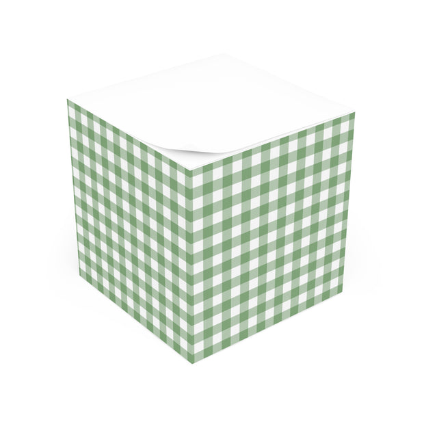 Green Check Sticky Note Cube