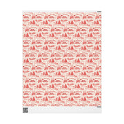Vintage Santa Christmas Gift Wrap, Toile Twas the Night Before - Gift Wrap - Red