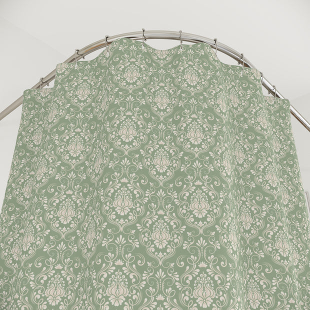 Shower Curtain - Sage Green Damask