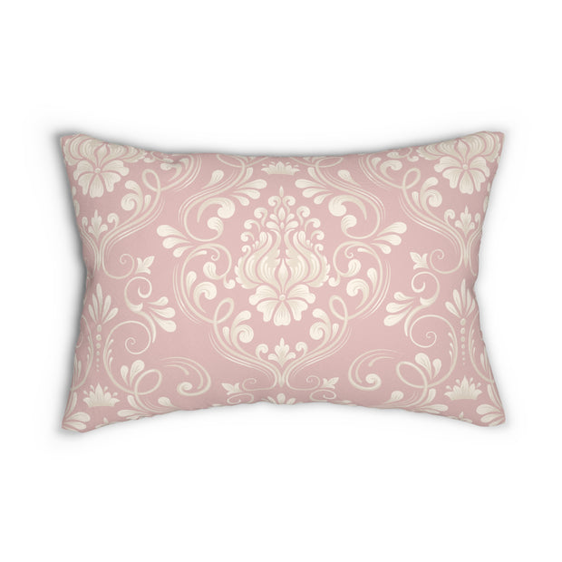 Pink Damask 14x20 Lumbar Pillow