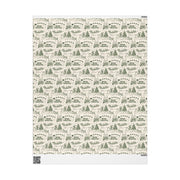 Vintage Santa Christmas Gift Wrap, Toile Twas the Night Before - Gift Wrap - Green