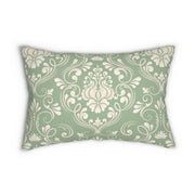 Sage Green Damask 14x20 Lumbar Pillow