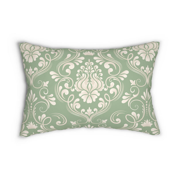 Sage Green Damask 14x20 Lumbar Pillow