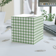 Green Check Sticky Note Cube