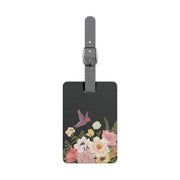 Black Hummingbird Luggage Tag - Saffiano Polyester Rectangle