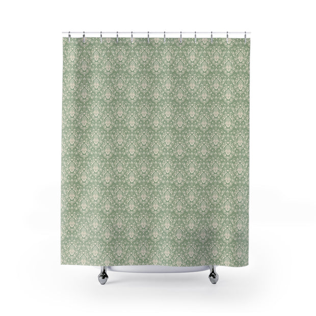 Shower Curtain - Sage Green Damask