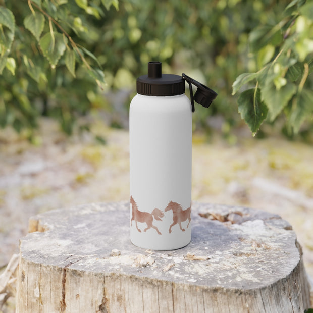 Wild Horses Watercolor Western Cowboy Stainless Steel Water Bottle, Sports Lid - LaBelleVieHome