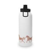 Wild Horses Watercolor Western Cowboy Stainless Steel Water Bottle, Sports Lid - LaBelleVieHome