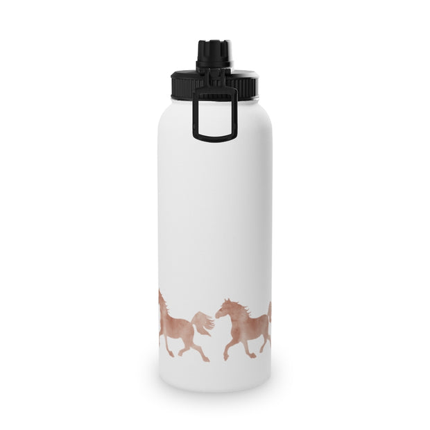 Wild Horses Watercolor Western Cowboy Stainless Steel Water Bottle, Sports Lid - LaBelleVieHome