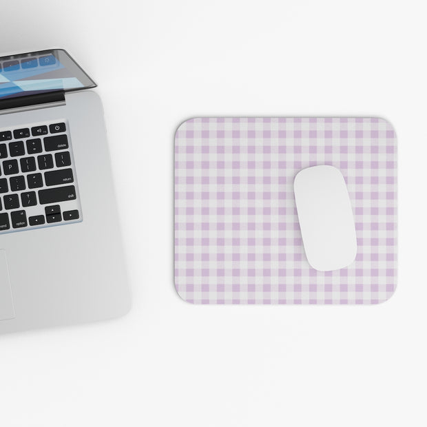 Lilac Lavender Purple Gingham Check Mouse Pad - LaBelleVieHome