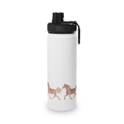 Wild Horses Watercolor Western Cowboy Stainless Steel Water Bottle, Sports Lid - LaBelleVieHome