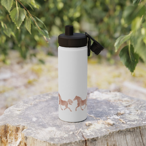 Wild Horses Watercolor Western Cowboy Stainless Steel Water Bottle, Sports Lid - LaBelleVieHome