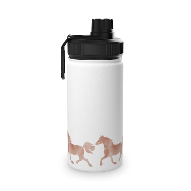 Wild Horses Watercolor Western Cowboy Stainless Steel Water Bottle, Sports Lid - LaBelleVieHome