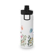 Blooms Bees Butterflies Stainless Steel Water Bottle, Sports Lid - LaBelleVieHome