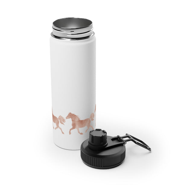 Wild Horses Watercolor Western Cowboy Stainless Steel Water Bottle, Sports Lid - LaBelleVieHome