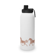 Wild Horses Watercolor Western Cowboy Stainless Steel Water Bottle, Sports Lid - LaBelleVieHome