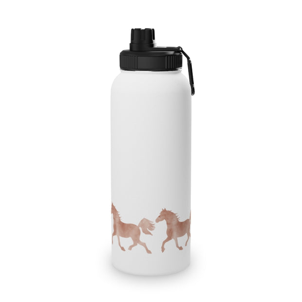 Wild Horses Watercolor Western Cowboy Stainless Steel Water Bottle, Sports Lid - LaBelleVieHome