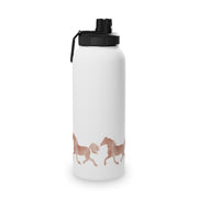 Wild Horses Watercolor Western Cowboy Stainless Steel Water Bottle, Sports Lid - LaBelleVieHome