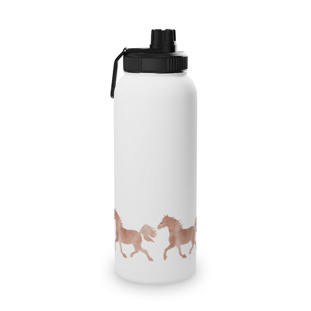 Wild Horses Watercolor Western Cowboy Stainless Steel Water Bottle, Sports Lid - LaBelleVieHome
