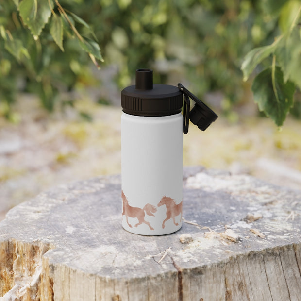 Wild Horses Watercolor Western Cowboy Stainless Steel Water Bottle, Sports Lid - LaBelleVieHome