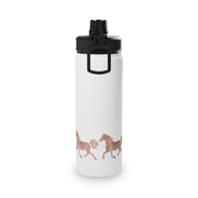 Wild Horses Watercolor Western Cowboy Stainless Steel Water Bottle, Sports Lid - LaBelleVieHome