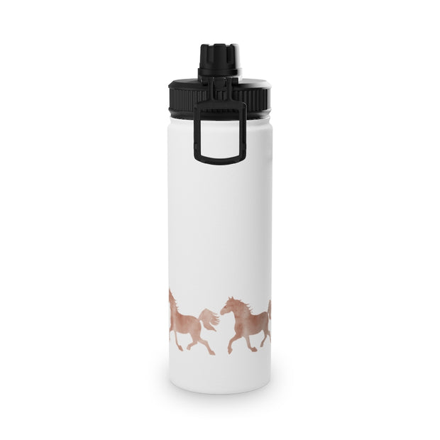 Wild Horses Watercolor Western Cowboy Stainless Steel Water Bottle, Sports Lid - LaBelleVieHome