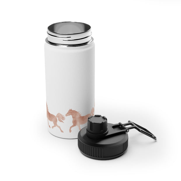 Wild Horses Watercolor Western Cowboy Stainless Steel Water Bottle, Sports Lid - LaBelleVieHome