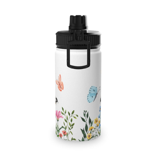 Blooms Bees Butterflies Stainless Steel Water Bottle, Sports Lid - LaBelleVieHome