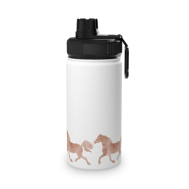 Wild Horses Watercolor Western Cowboy Stainless Steel Water Bottle, Sports Lid - LaBelleVieHome